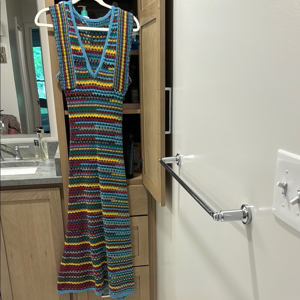 Colorful Striped Knit Maxi Dress